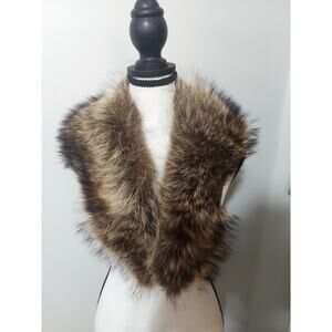 VTG Real Luxurious Silver? Fox Fur Collar Detachable Hook Hat Pin Attachments